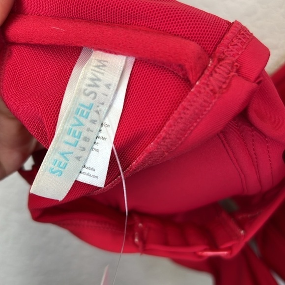 Sea Level Cross Front Red Bikini Top Size 8 - Picture 9 of 12